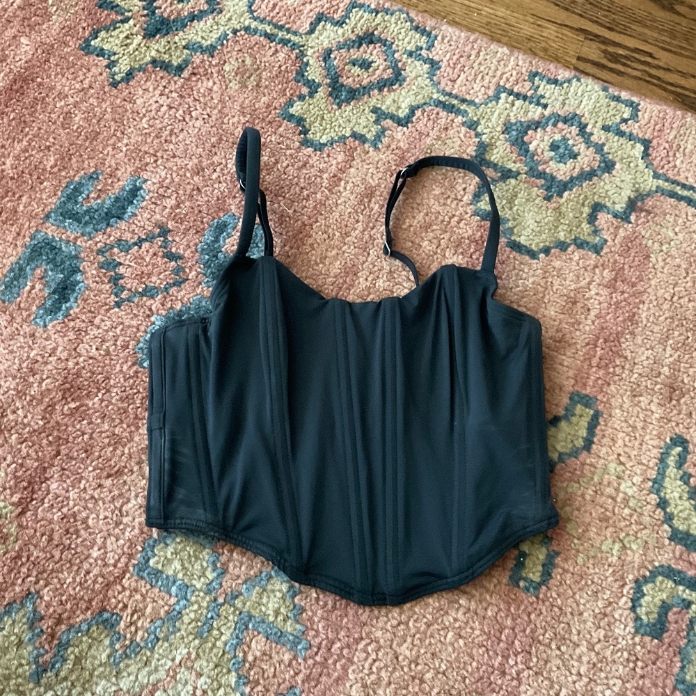 Black Size S corset crop top